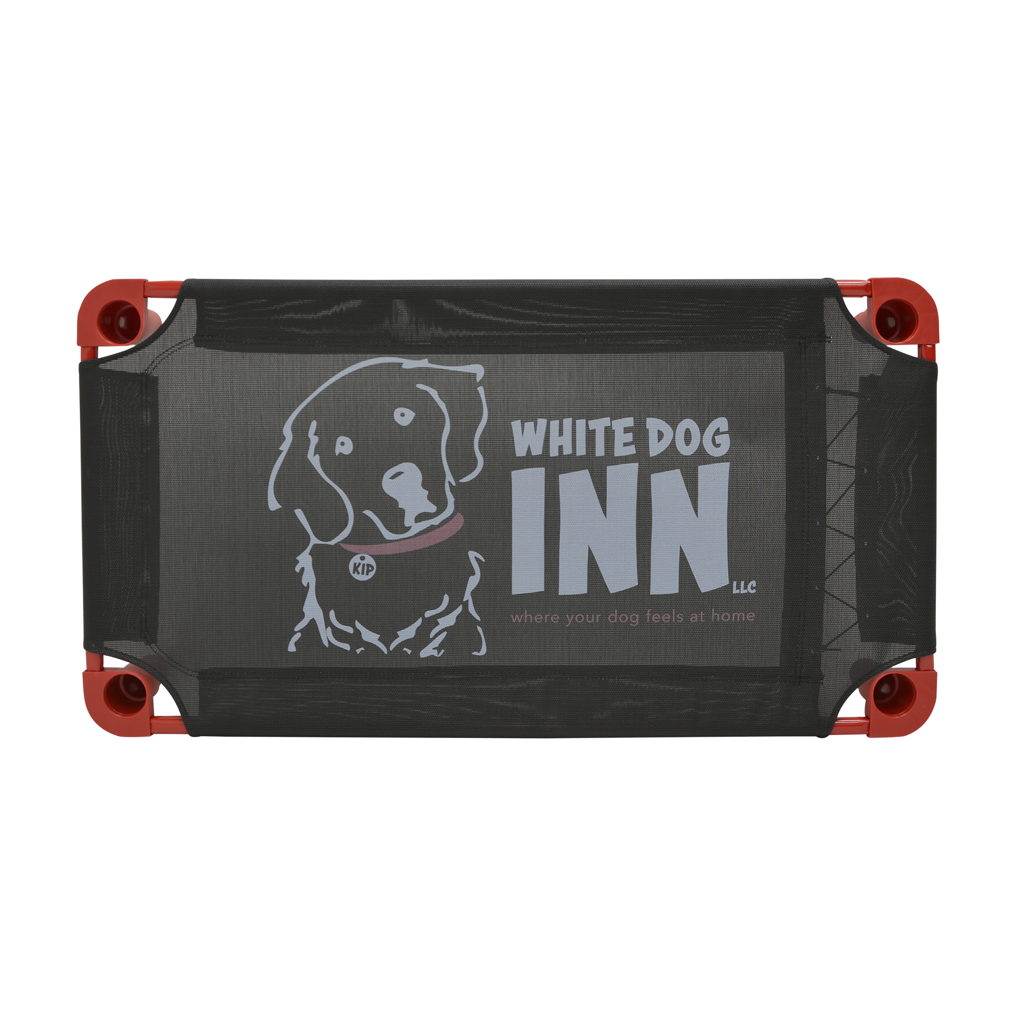 KIPS WHITE DOG INN (WI) branded cot: * * * * Full-color logo w/WHITE underlay * * * *